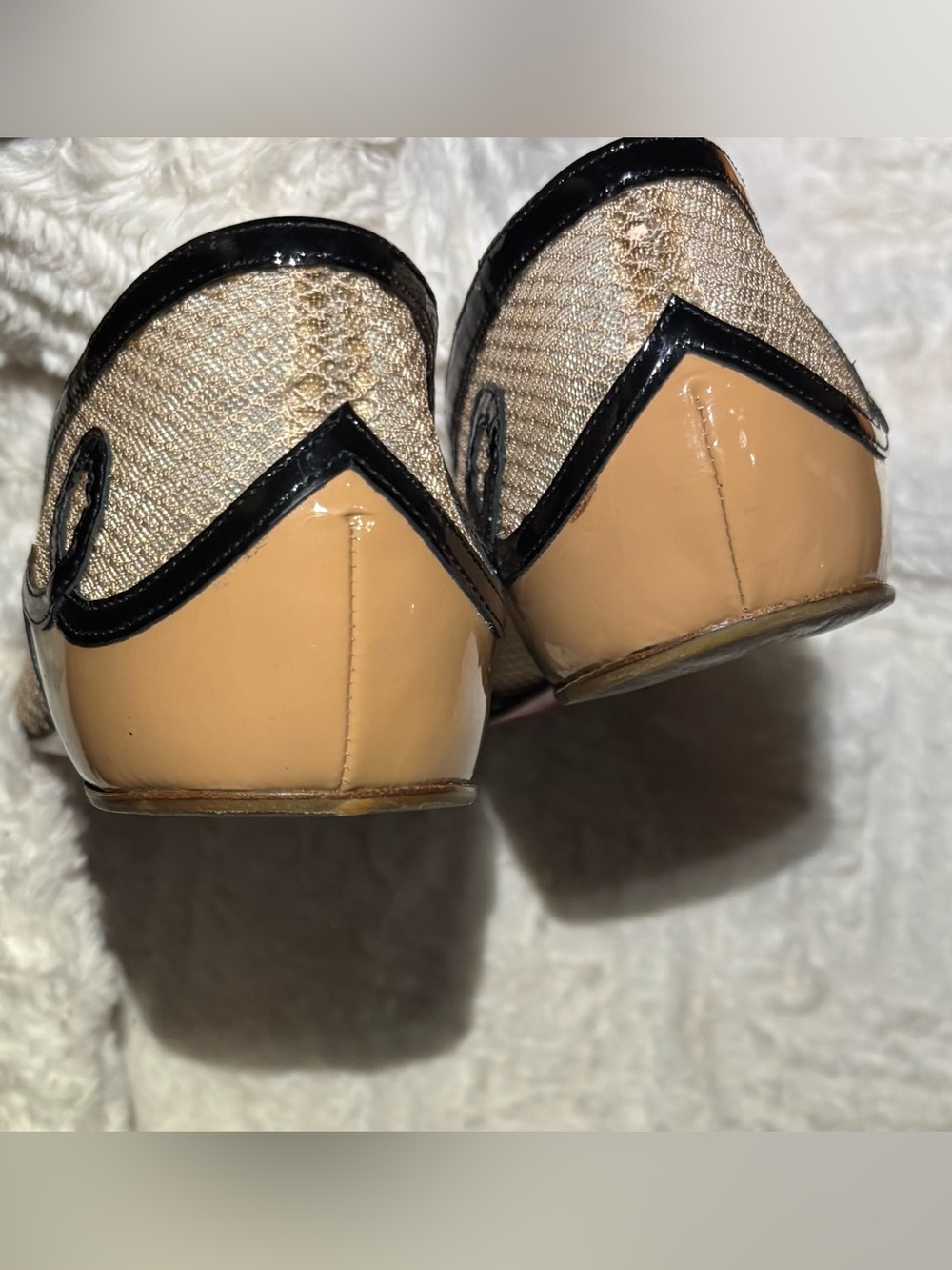 Christian Louboutin mesh and patent leather ballet flats with red bottom - Picture 6 of 12